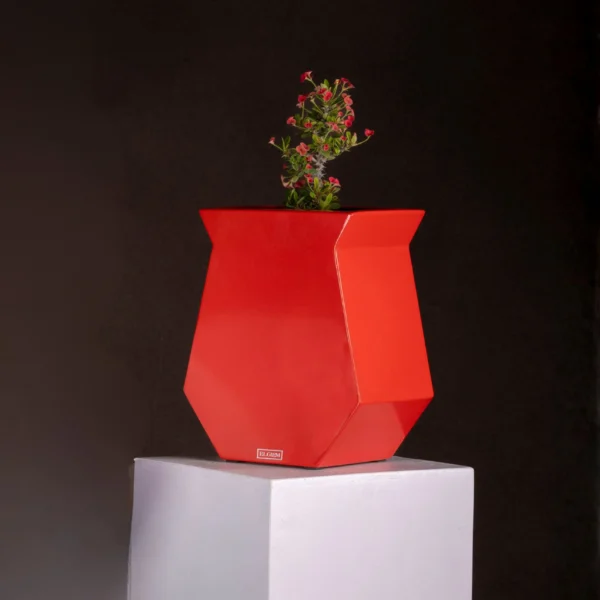 Plano Alto tall refined stainless steel floor planter — Elgiem