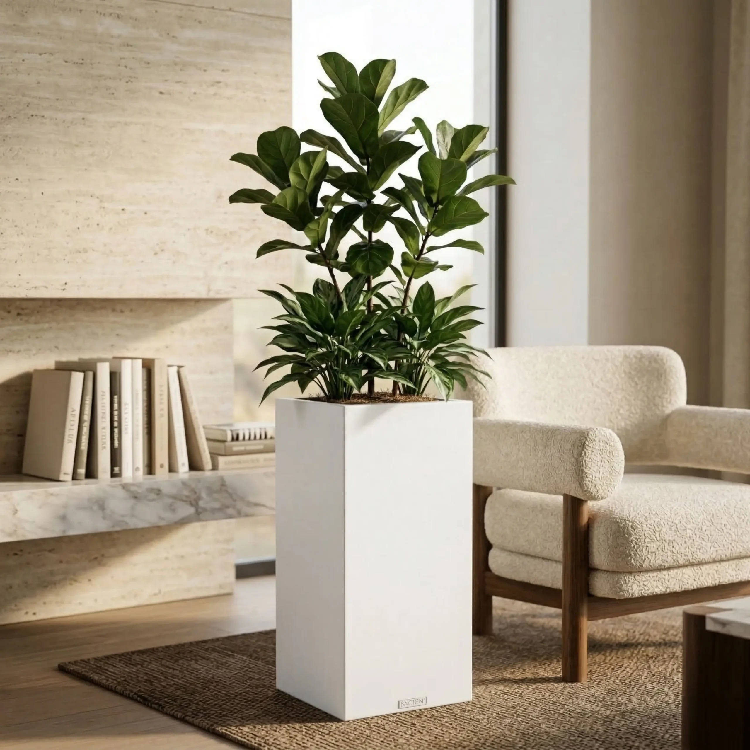 Plain Modern Planter | Elgiem Plain Modern planter in Regal White finish — minimalist interior — Elgiem
