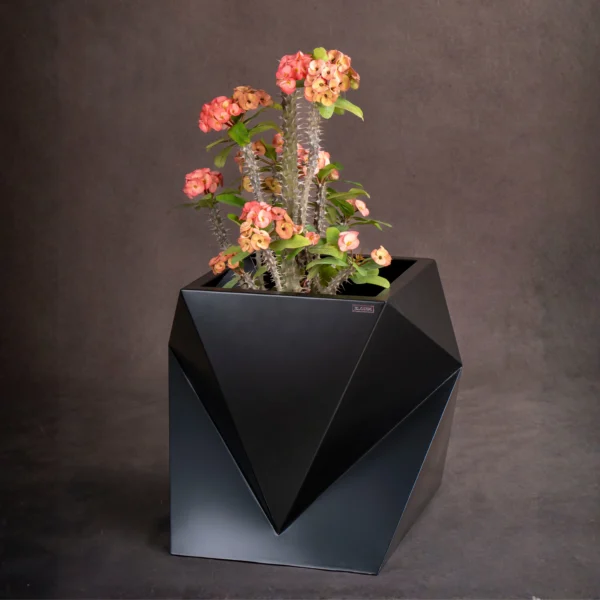 Cipher Modern stainless steel geometric planter — premium finish — Elgiem