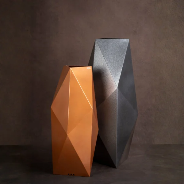 Prism faceted geometric stainless steel planter — 7 finishes — Elgiem